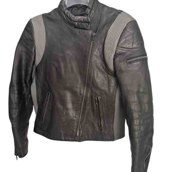 Yamaha Double Riders Womens Black Leather Motorcycle Jacket Sz Small - Picture 2 of 15